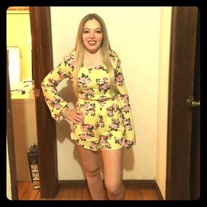 Yellow floral romper